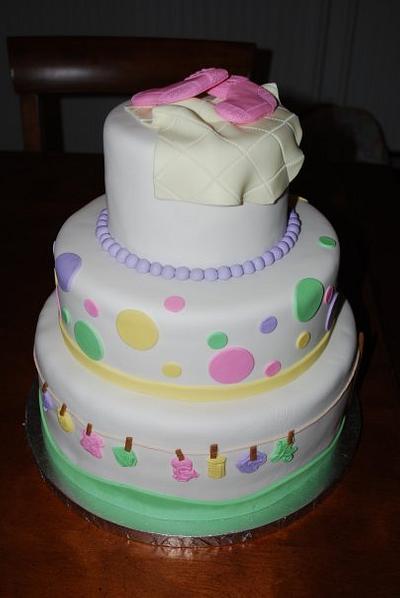 Clothesline Baby Shower Cake - Cake by Karen