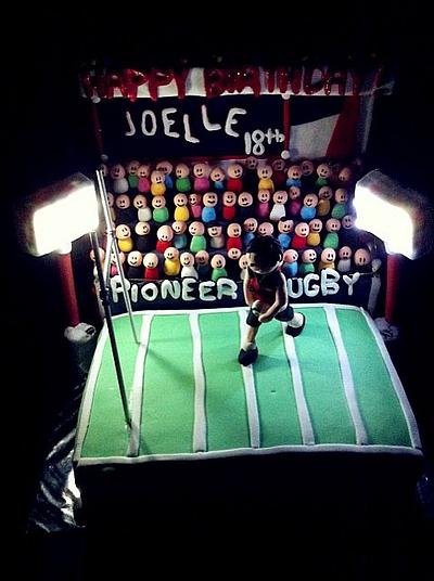 Rugby stadium cake with Lights - Cake by Bellebelious7