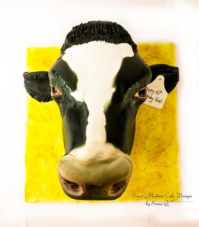 Holsteins Calf Head - Cake by Sweet Madness Cake Designs