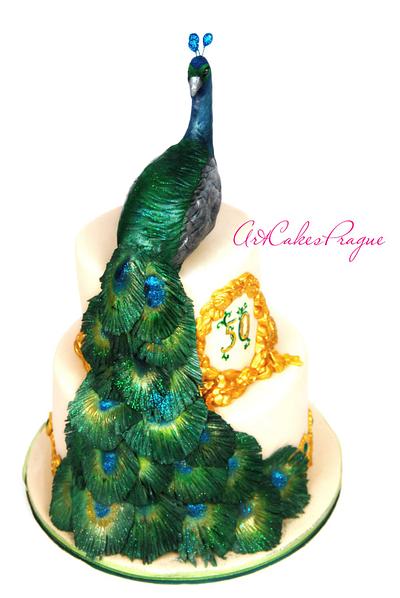 Peacock birthday cake - Cake by Art Cakes Prague