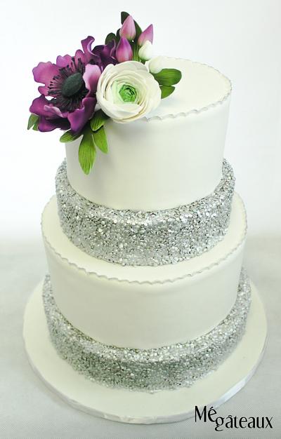 silver and purple wedding - Cake by Mé Gâteaux