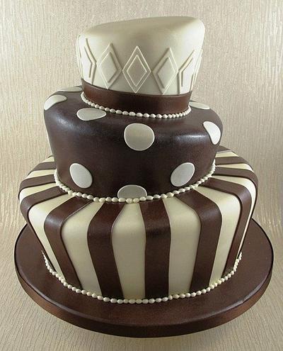 Wonky Wedding Cake - Chocolate and Ivory - Cake by Natasha Shomali