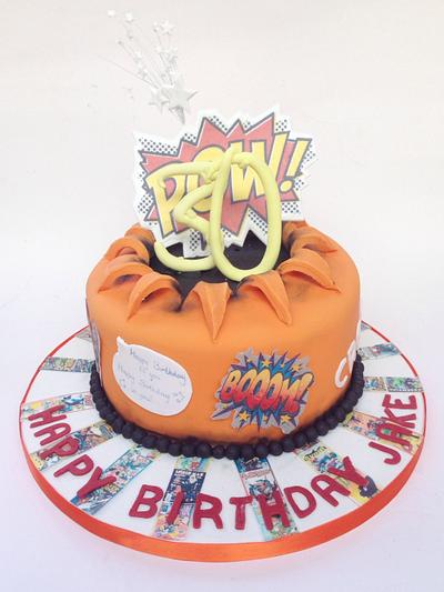 30th Comic Book Themed Cake - Cake by Claire Lawrence