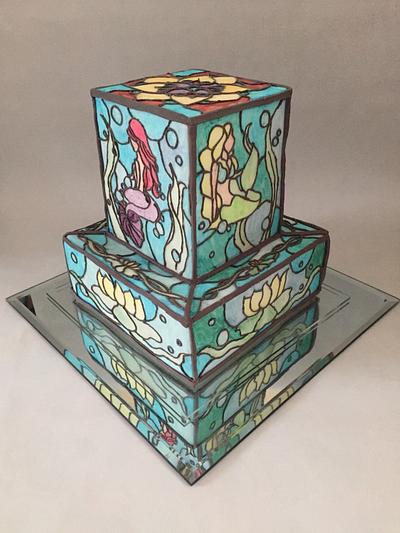 Mermaid stained glass - Cake by Charlotte