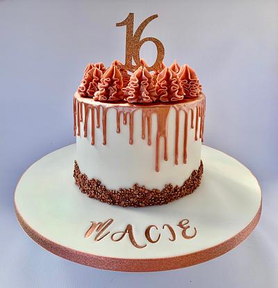 Rose Gold drips and dragees - Cake by Canoodle Cake Company