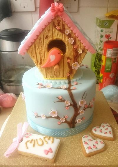 Birdhouse cookie cake! - Cake by SugarMagicCakes (Christine)