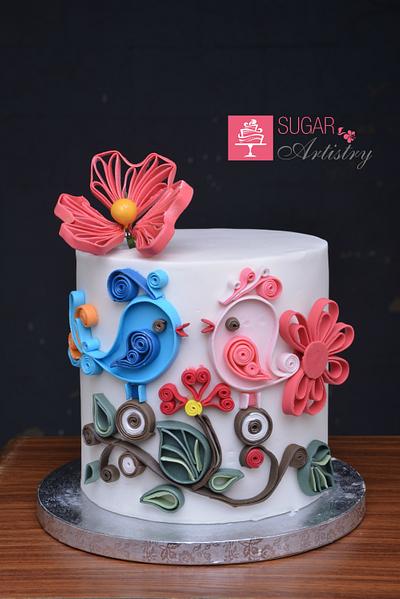 Quilled Cake Decor - Cake by D Sugar Artistry - cake art with Shabana