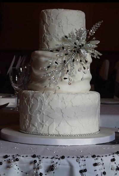 Lace overlay wedding cake - Cake by Mulberry Cake Design