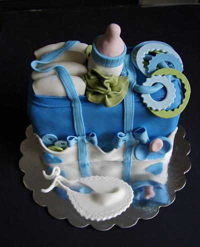 Baby shower cake , Diaper bag - Cake by Sylvia Cake