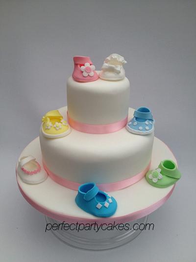 Shoe christening cake - Cake by Perfect Party Cakes (Sharon Ward)