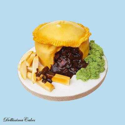 Pie, chips n mushy peas!  - Cake by Dellissima Cakes