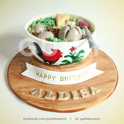 Meatball Soup Cake - Cake by Guilt Desserts