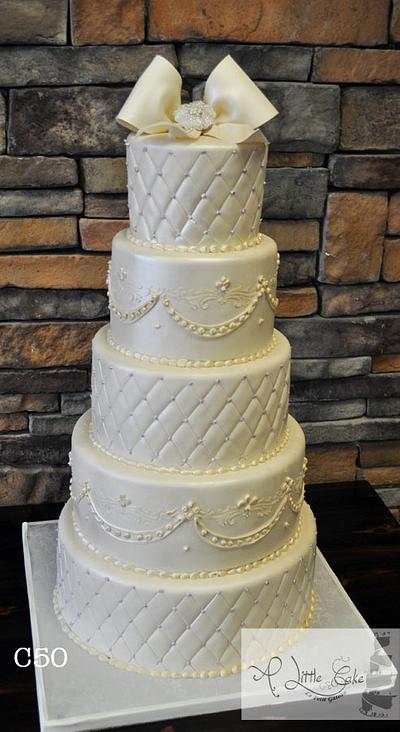 Fondant Wedding Cake Traditional Trim With An Antique Finish - Cake by Leo Sciancalepore