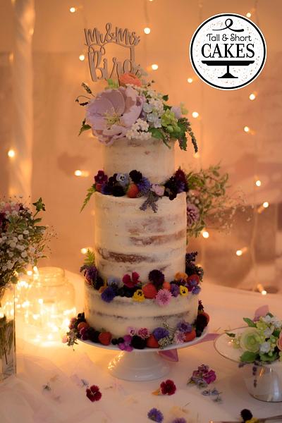 Semi Naked Wedding cake  - Cake by Caz