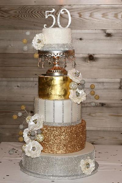 Silver & Gold 50th Birthday Cake - Cake by Cakes ROCK!!!  