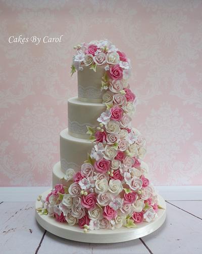 Cascading Roses - Cake by Carol
