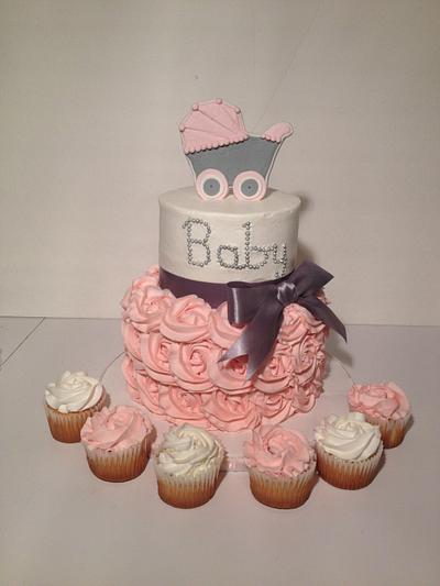 Rosette Baby Shower - Cake by HOPE