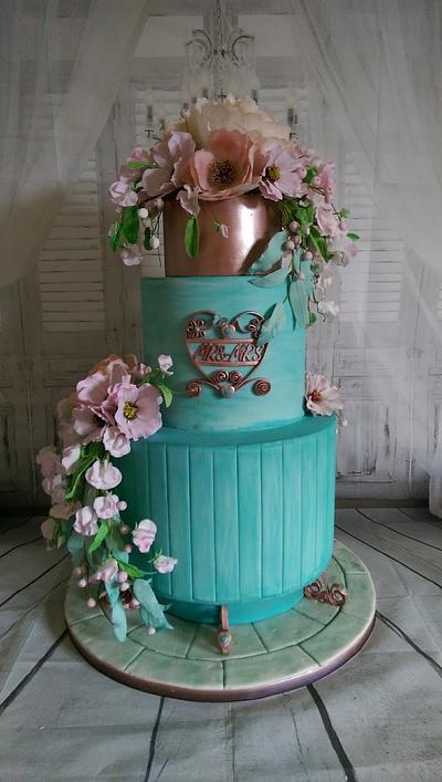 Garden wedding cake - Cake by MySugarFairyCakes