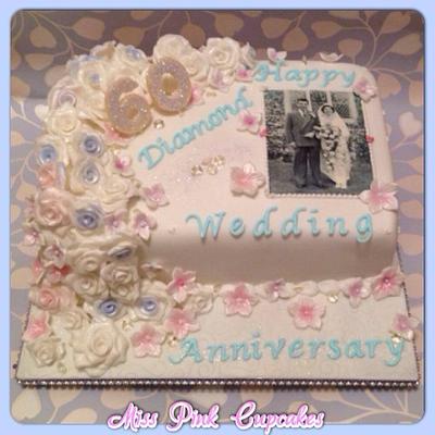 Diamond wedding anniversary  - Cake by Rachel Bosley 