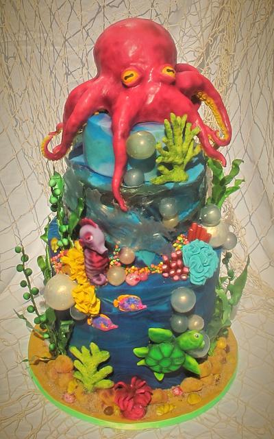 Under water  UV celebration cake - Cake by The Little Island Baker Cakes by Angela Roberts 