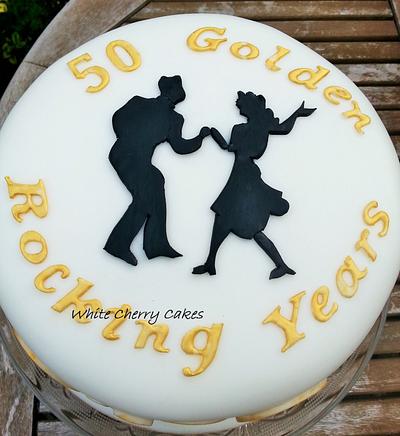 50 Golden Rocking Years - Cake by White Cherry Cakes
