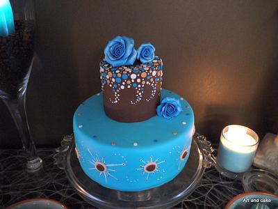 Blue and brown cake - Cake by marja