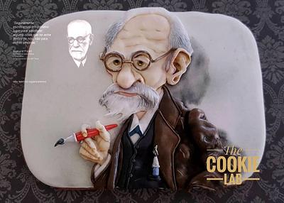 Sigmund Freud Caricature! - Cake by The Cookie Lab  by Marta Torres