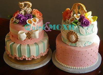 Girly Victorian Inspired Cakes - Cake by QuirkAndMoxie