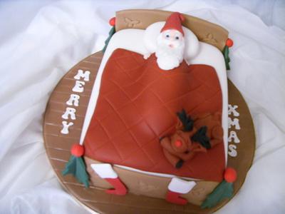 'RUDOLPH - We've Slept In' Christmas Cake - Cake by Christine