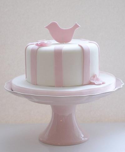 Candy Stripe Bird Cake - Cake by rockbakehouse