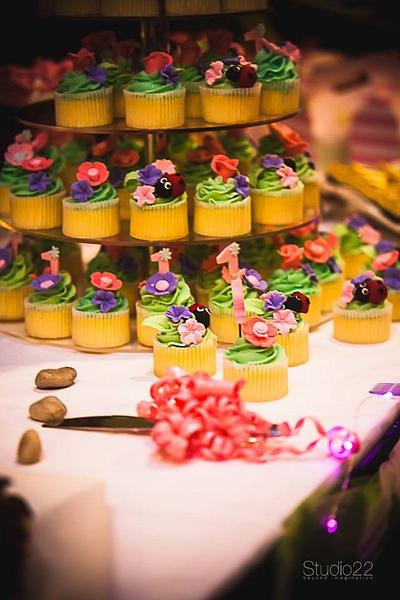 1st Birthday cupcake tower - Cake by theglamorouscakes