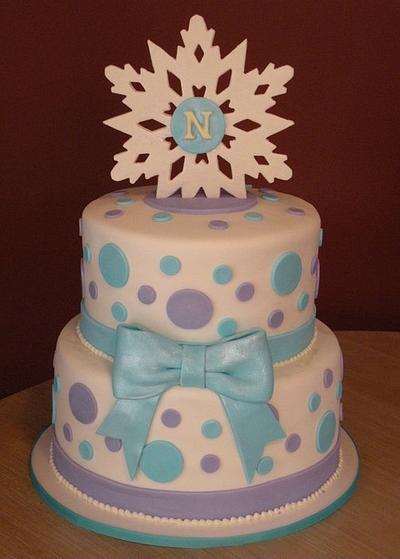 Winter-themed bat mitzvah cake - Cake by Dani Johnson
