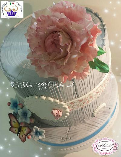 Peony in shabby style ... - Cake by silvia B.cake art
