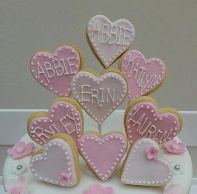 cookie hearts wedding cake - Cake by barbscakes