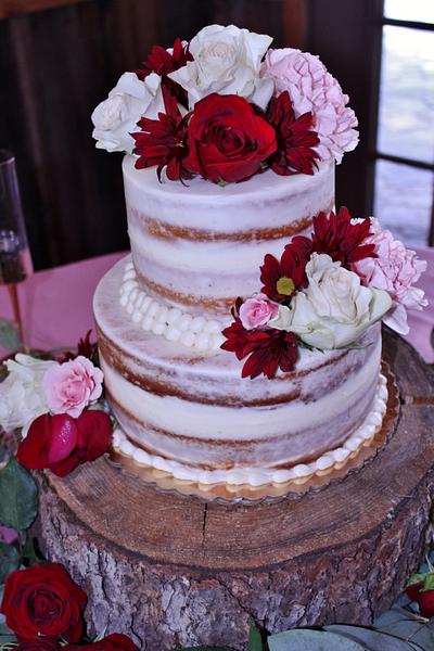 Naked wedding cake 2-tier - Cake by Nancys Fancys Cakes & Catering (Nancy Goolsby)