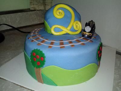 Thomas the train themed cake and also my 2nd ever 'paid for' cake.  - Cake by Kim Liverman
