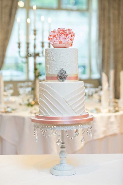 Pleating and Lace - Cake by Jen's Cake Boutique