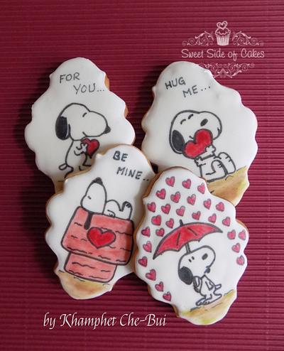 Valentine's Snoopy Cookies - Cake by Sweet Side of Cakes by Khamphet 