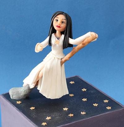 White Witch on a broom - Cake by Cakes by Christine