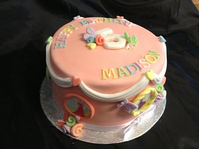 Rainbow Layer Disney Princess Cake - Cake by Caron Eveleigh