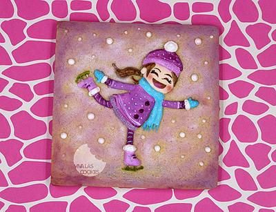 Christmas skating girl cookie - Cake by Rocío Burgos