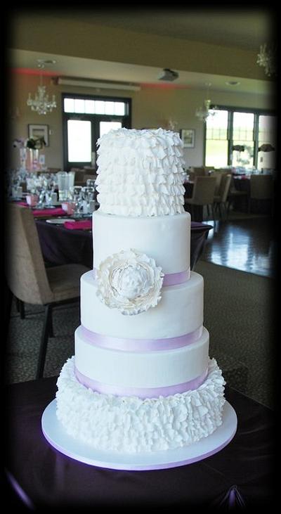 white peony wedding cake - Cake by BloomCakeCo