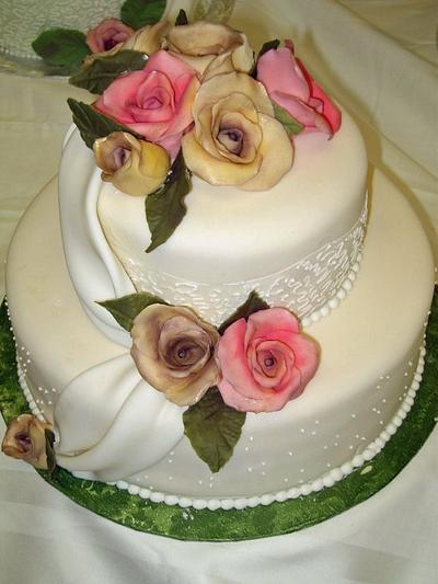 First Wedding Cake - Cake by Karen