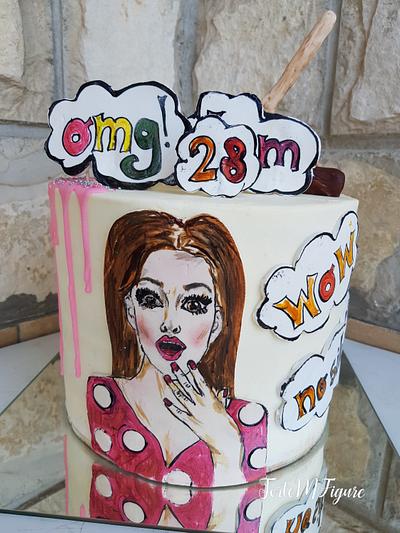 Handpainted girly fondant bday cake - Cake by TorteMFigure