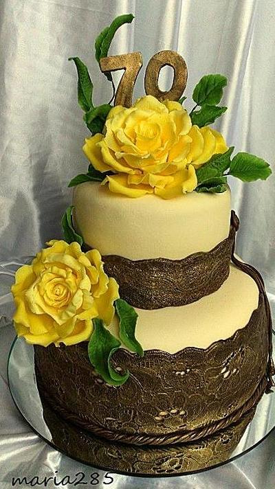 yellow ROSE - Cake by tortymaria