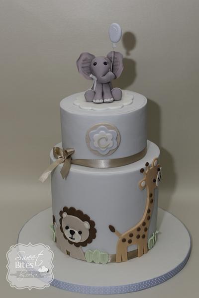 Animal Theme Boy Baby Shower Cake - Cake by Sweet Bites by Ana