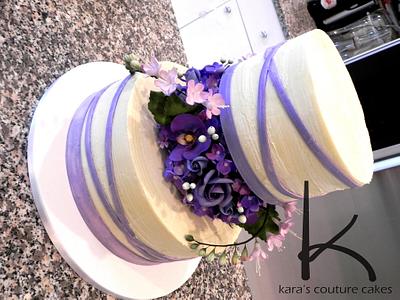 Brushed Ganache, Floral Separator and a Floating Tier - Cake by Kara Andretta - Kara's Couture Cakes