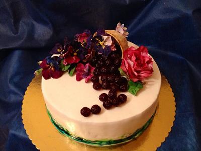 violets and blackberries - Cake by DinaDiana