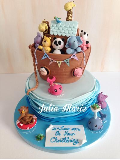 Noah's Ark Christening Cake - Cake by Julia Marie Cakes
