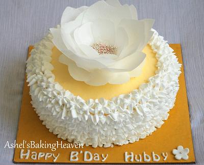 The wafer paper flower cake - Cake by Ashel sandeep